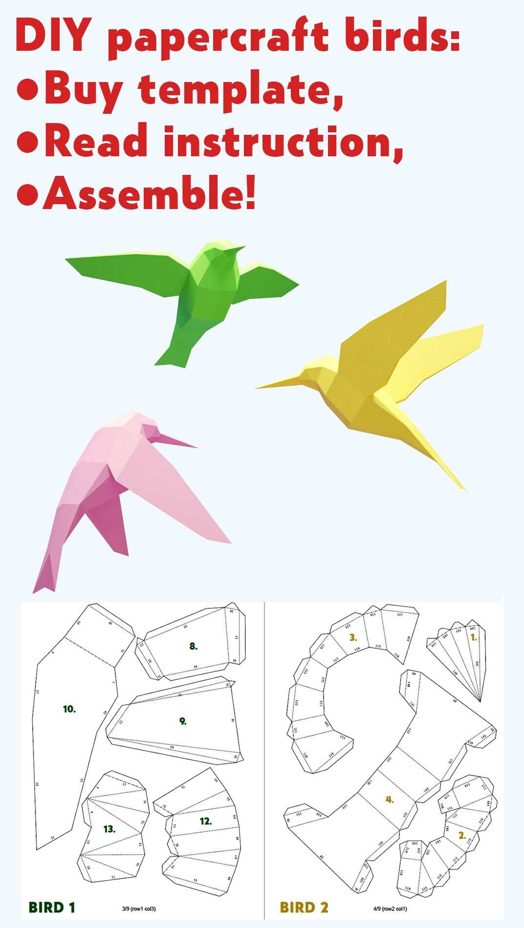 Papercraft Birds How To Make 3d Paper Craft Paper Sculpture