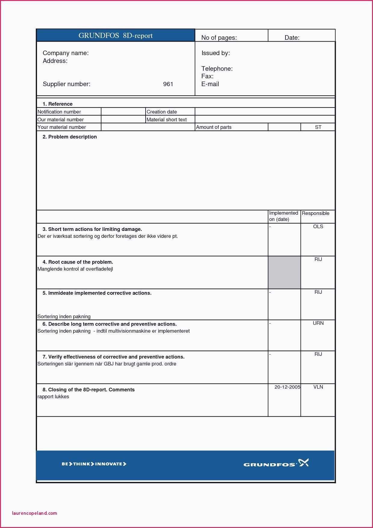 8d Report Vorlage Pdf