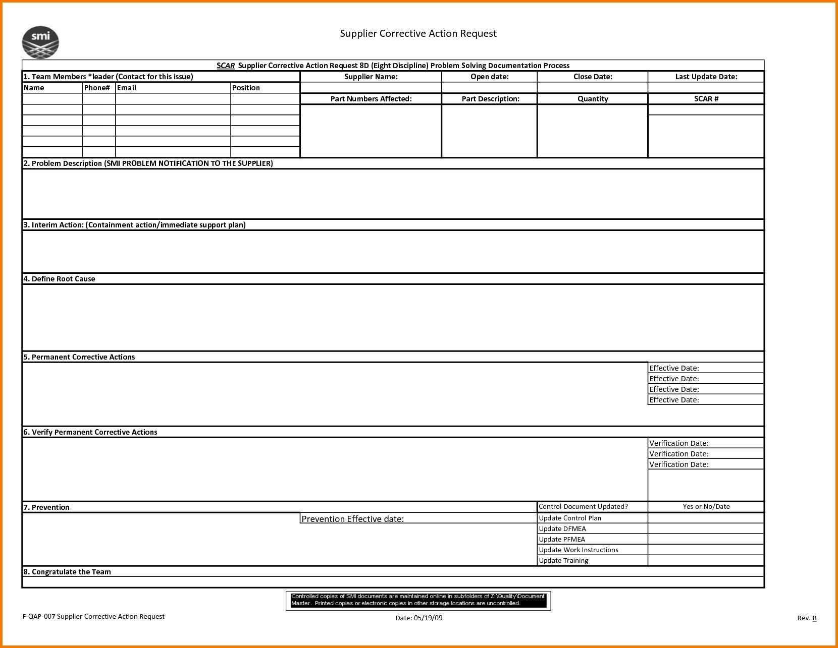 8d Report 2 Rt Template Pdf Excel Download Free Doc Examples For