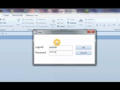 Create Login Form Access Database Part 1 Youtube