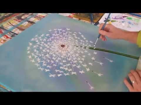 Kreativ Statt Bild Acryl Malen Pusteblume Painting Dandelion