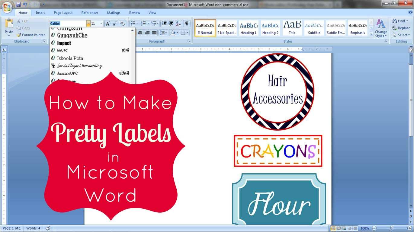 How To Make Pretty Labels In Microsoft Word Free Printable