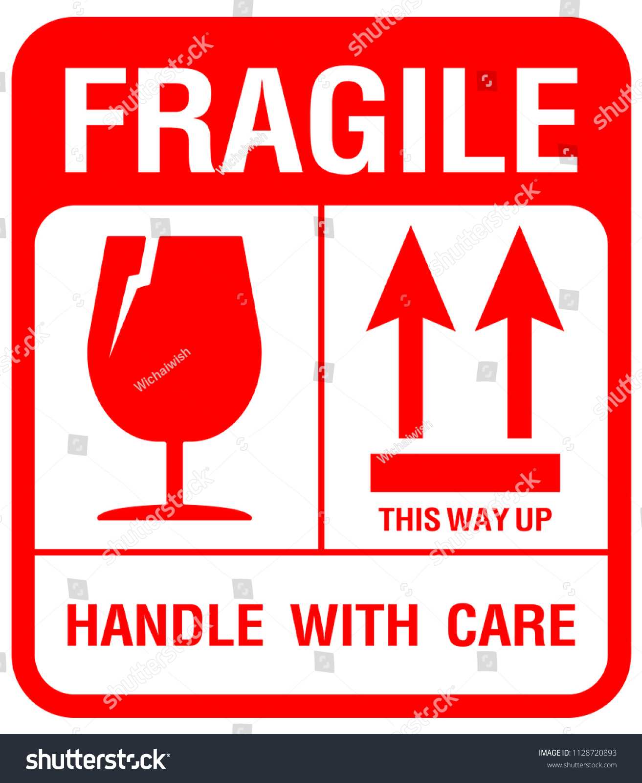 Packaging Label Fragile Just Print Use Stock Vektorgrafik