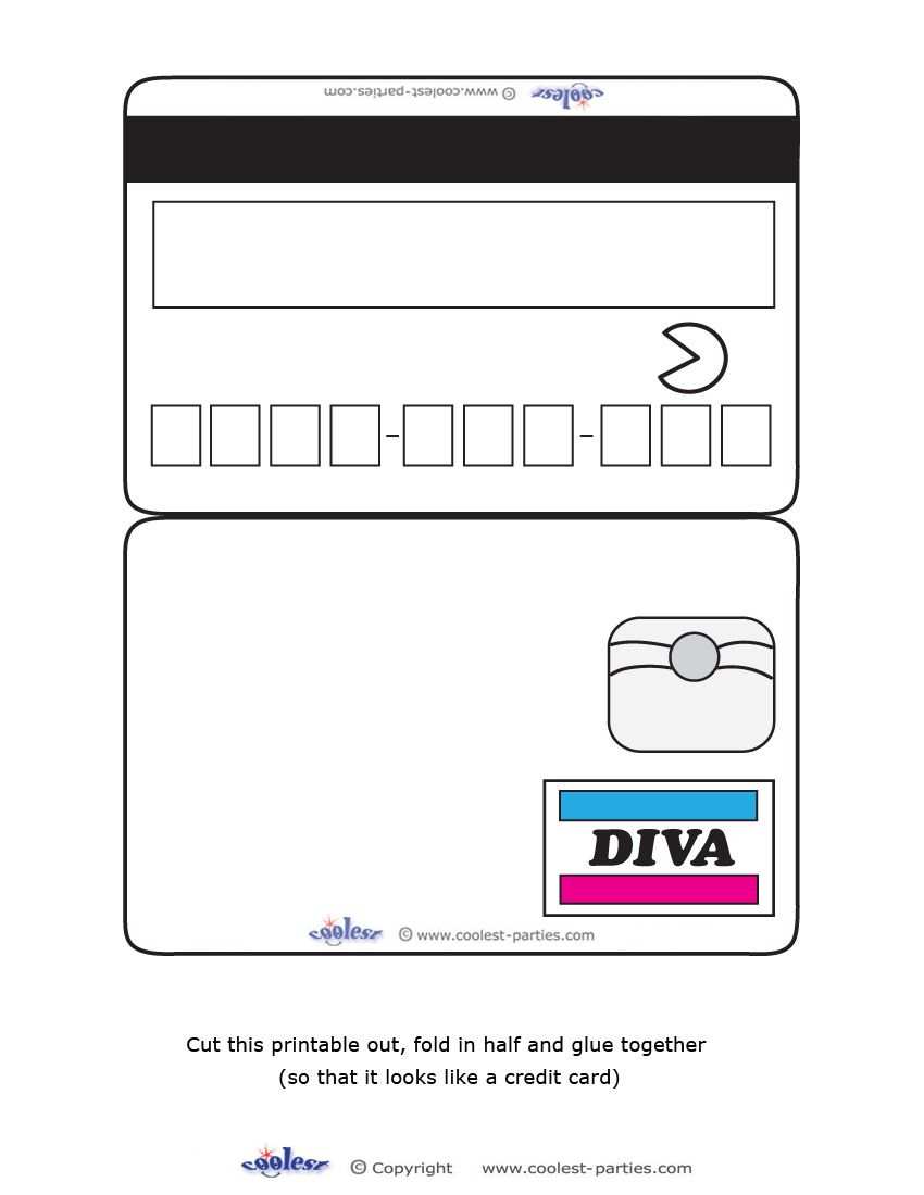 Blank Printable Diva Credit Card Invitations Credit Card Design