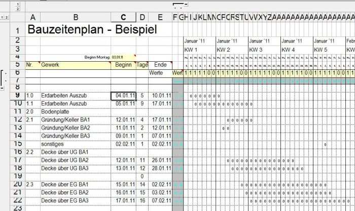 Formularis Terminplan Mit Tabellenkalkulation Xls Oder Xlsx