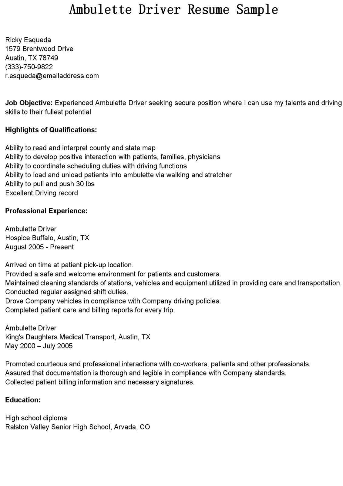 73 Beautiful Stock Of Semi Truck Driver Resume Examples Check More