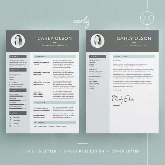 Carly Resume Cv Template Word Photoshop Indesign