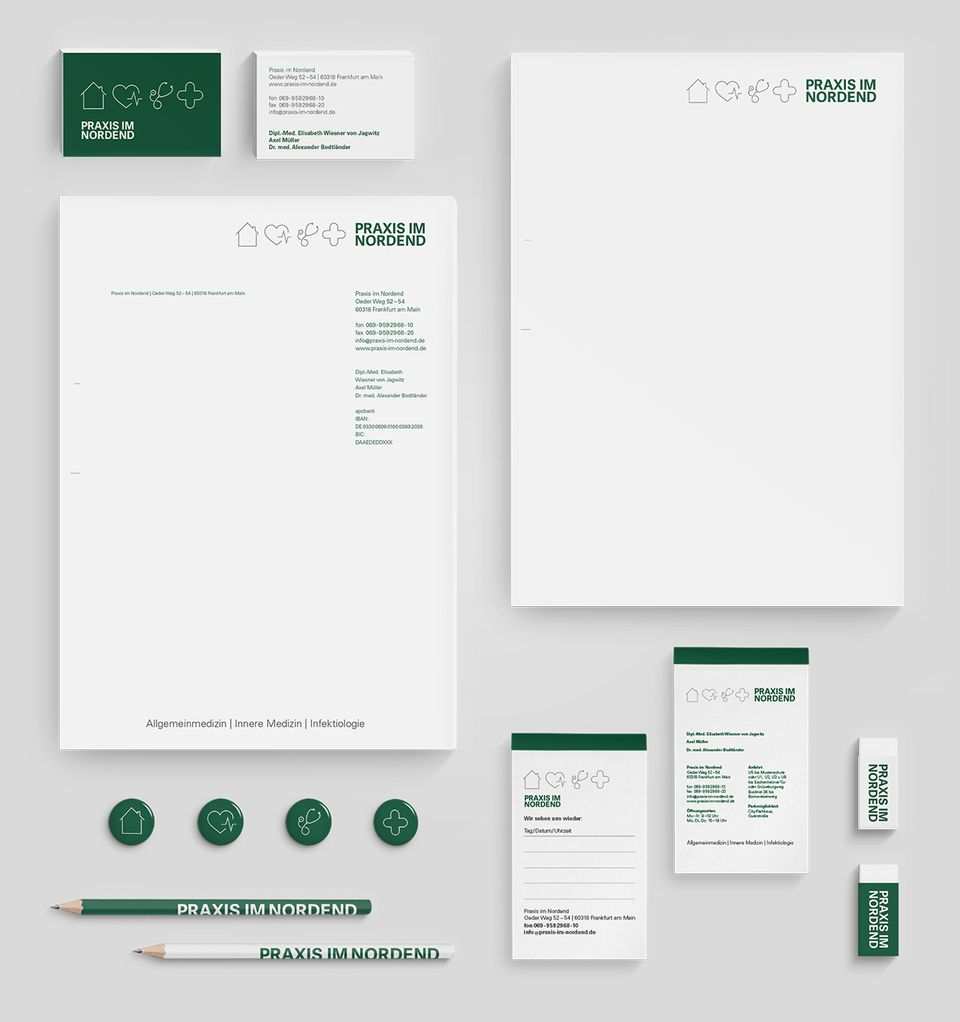 Praxis Im Nordend Corporate Design Briefpapier Design