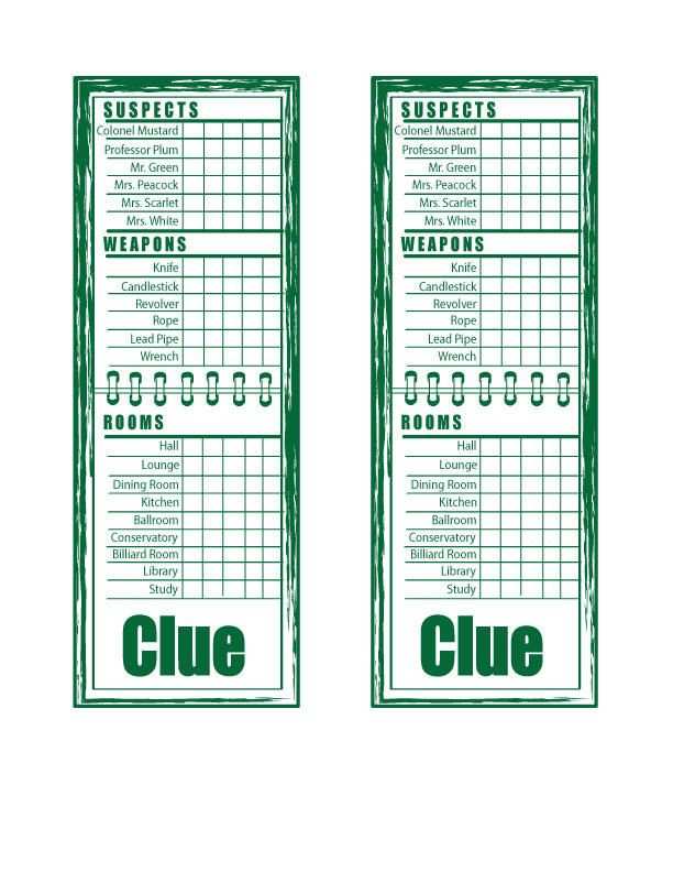 Cluedo Block Druckvorlage Pdf