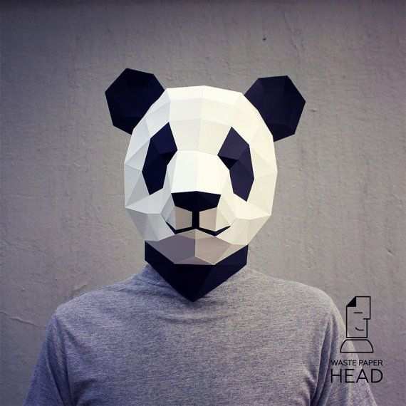 17 Papercraft Panda Mask Printable Digital Template