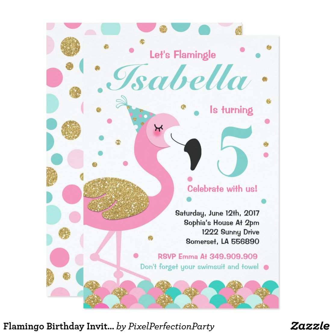 Flamingo Geburtstags Einladungs Aktuelles Einladung Zazzle De
