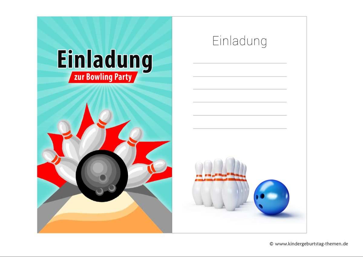 Einladungskarten Bowling Zum Kindergeburtstag Kostenlos Ausdrucken