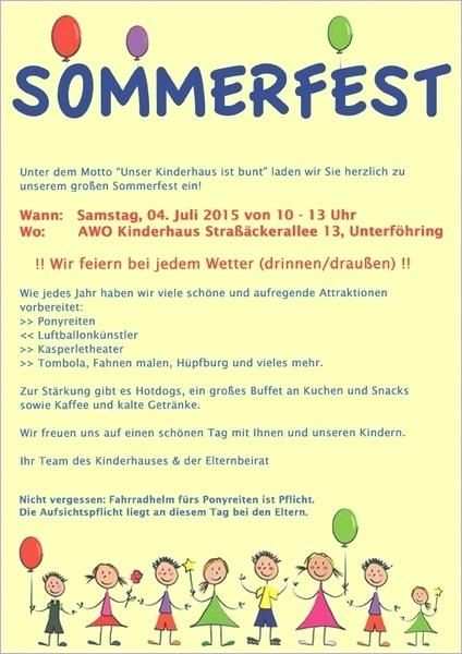 Einladung Sommerfest Kindergarten Muster Einladung Sommerfest