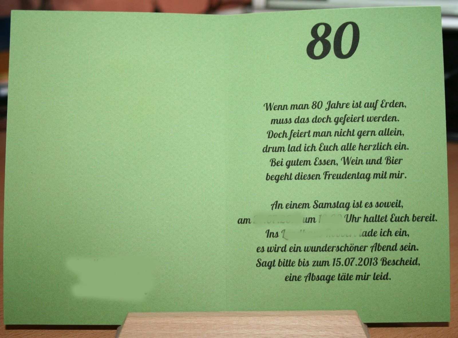 Einladung 80 Geburtstag Einladung Geburtstag Text Einladung 80