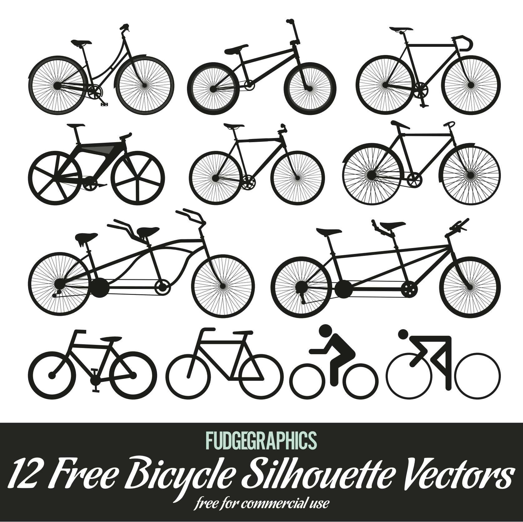 Bicycle Silhouette Vectors Eps File Download Vector