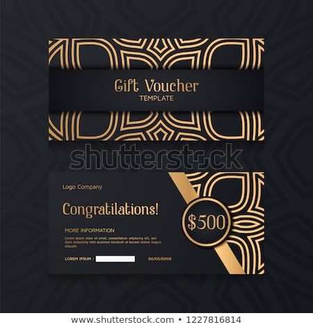 Luxury Voucher Template With Gold And Black Background Set Of