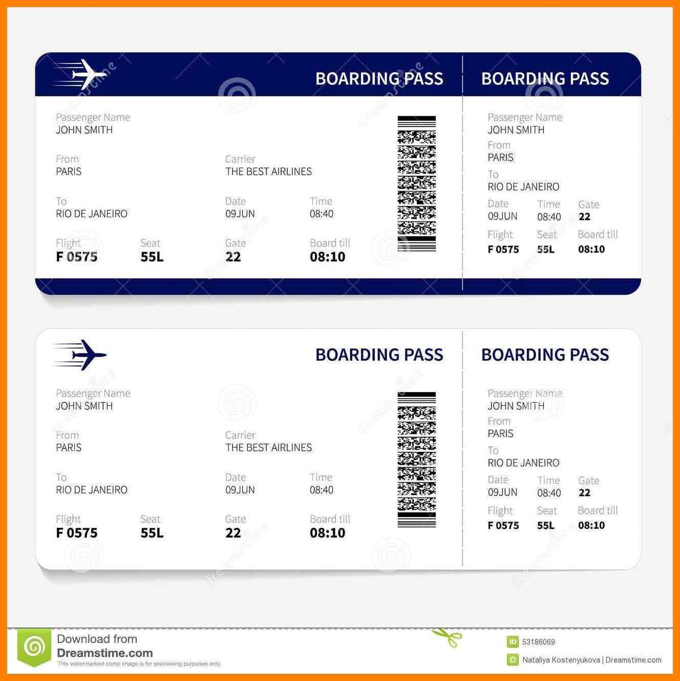10 Boarding Pass Templates Free Printable Samples Examples In