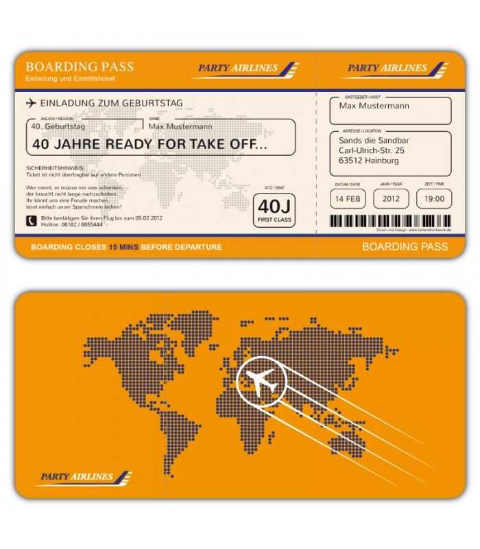 Printable Tickets Template Boarding Passes For Surprise Vacation