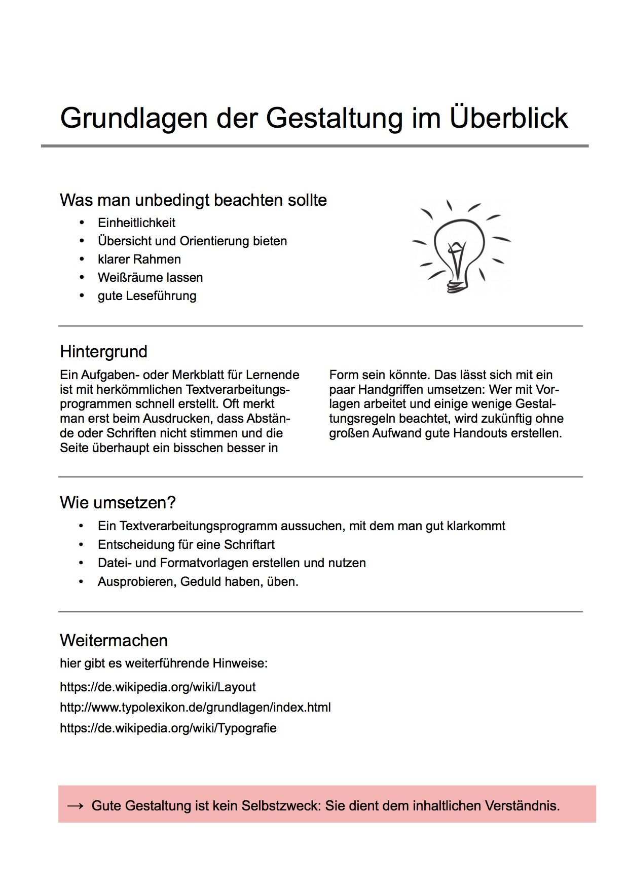 Handout Vorlage Word