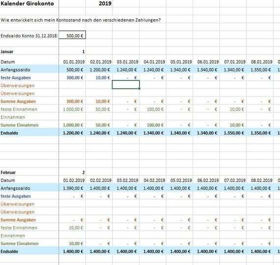 Excel 2019 Budgetplan Finanzplan Haushaltsbuch Als Excel Datei 6