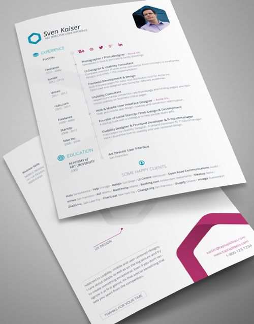 8 Sets Of Free Indesign Cv Resume Templates Resume Template Free