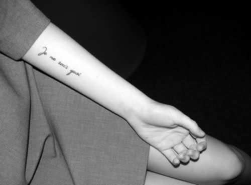 Little Forearm Tattoo Saying Je Ne Sais Quoi French Quote