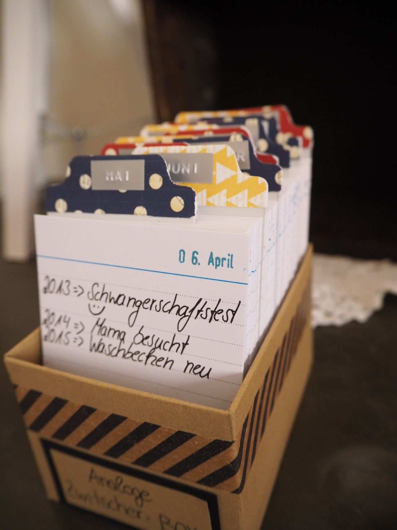 Diy Paketverwertung Karteikasten Schreibwaren Recycling