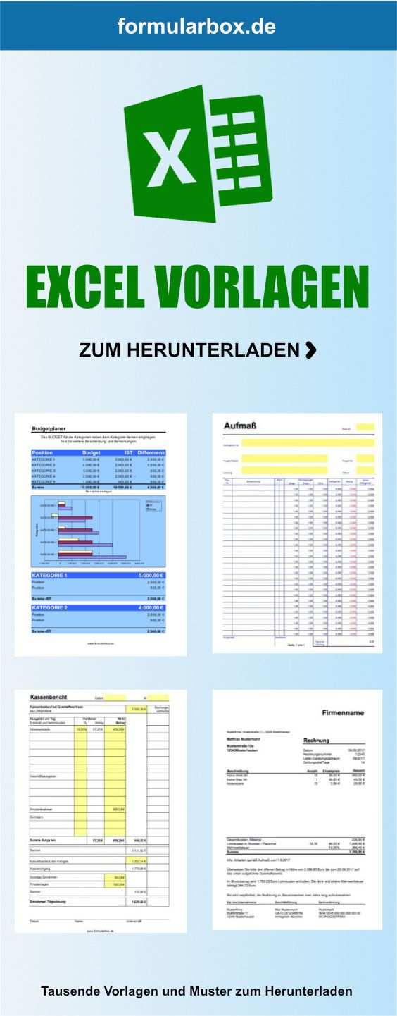 Pin Auf Excel Vorlagen Und Mehr