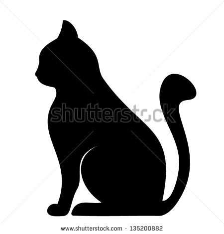Schwarze Silhouette Einer Katze Vektor Abbildung Gato Vetor