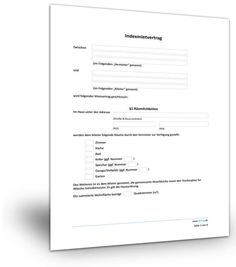 Index Mietvertrag Muster Download