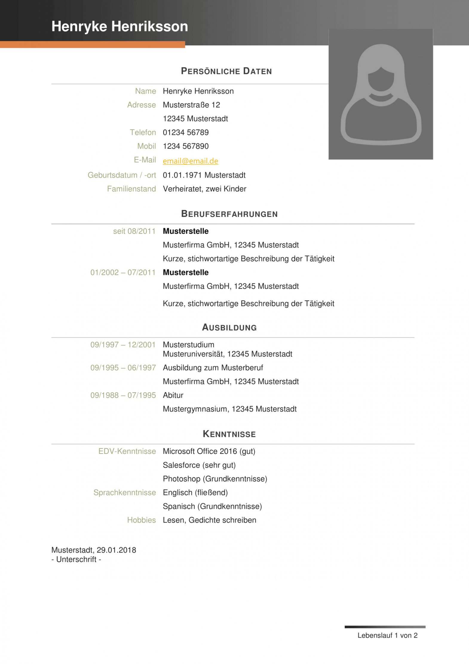 Lebenslauf Muster Naturwissenschaftler In 2020 Resume Template