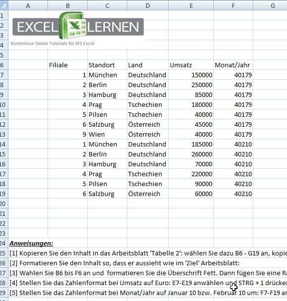 Excel Ubungen Gratis Ubungen Downloaden Excel Ubungen Lernen