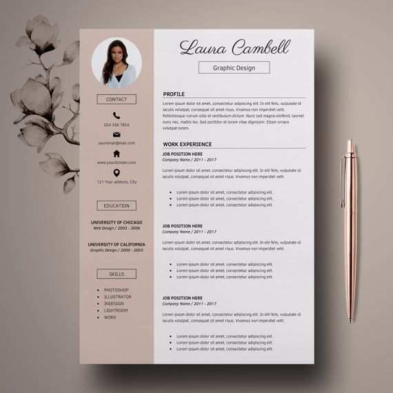 Modern Resume Template Cv Template For Ms Word Professional