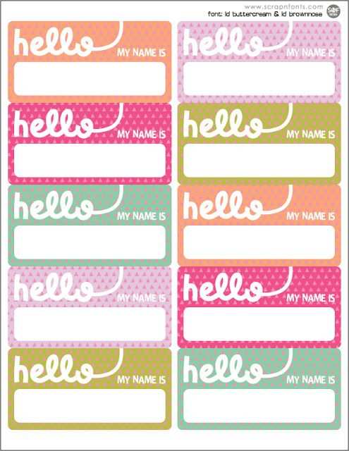 Freebie Friday Hello Name Tags Namensschilder Etiketten Filofax