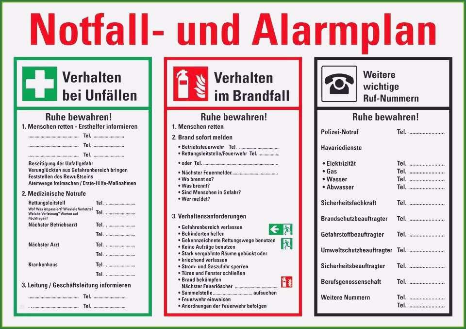 Notfall Und Alarmplan Vorlage Excel : Notfall Und Alarmplan Vorlage