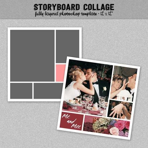 Photo Storyboard Photo Collage Template Photoshop Template 12x12