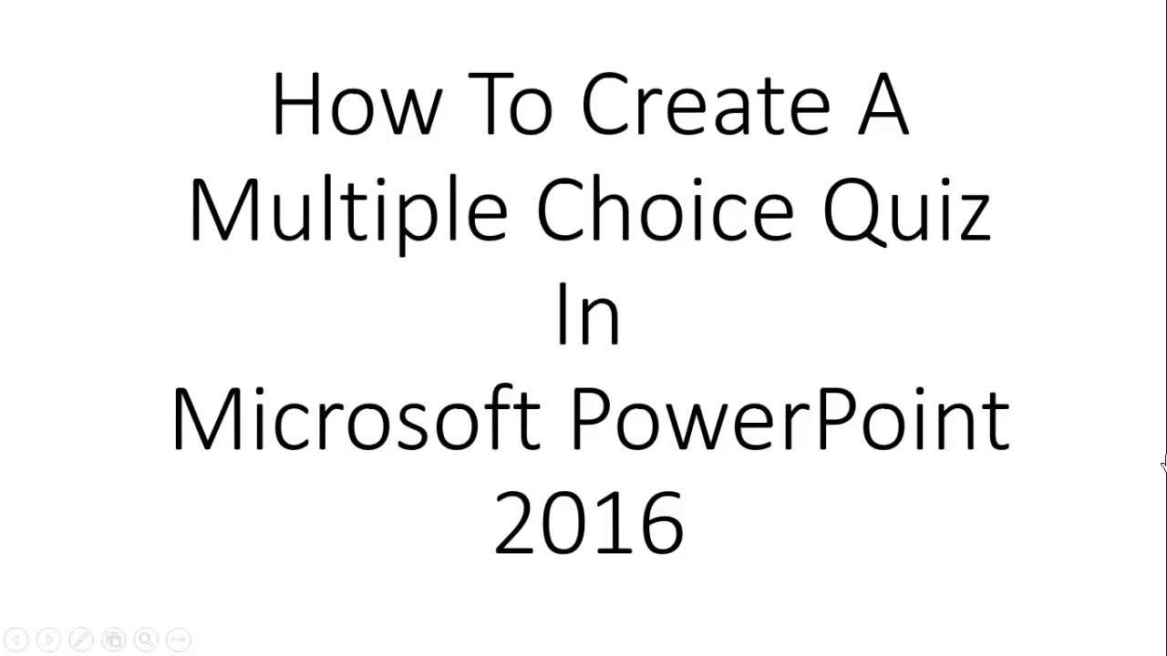 How To Make Multiple Choice Questions In Powerpoint 2016 Youtube