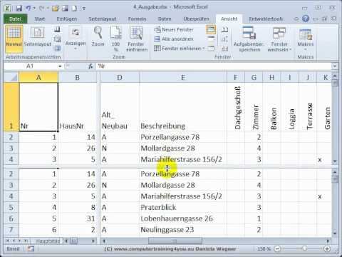 Excel Einstieg 19 Fenster Einfrieren Und Teilen Excel Tipps