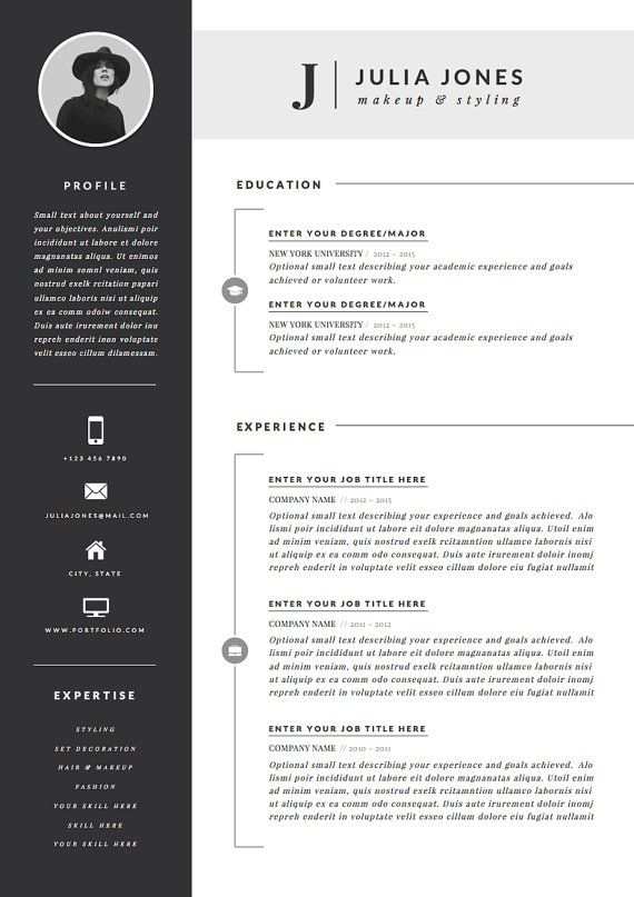 Professional Resume Template Cover Letter Icon Set For