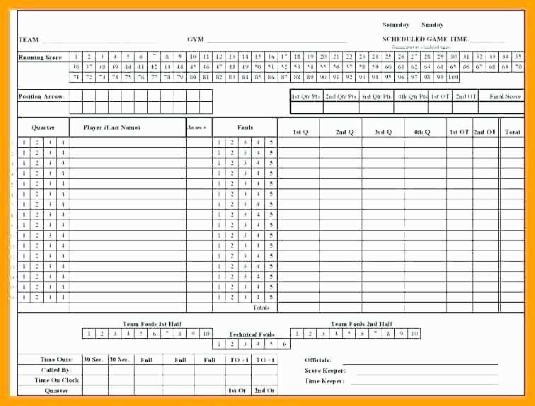 Free Printable Basketball Score Sheet New Basketball Score Sheet