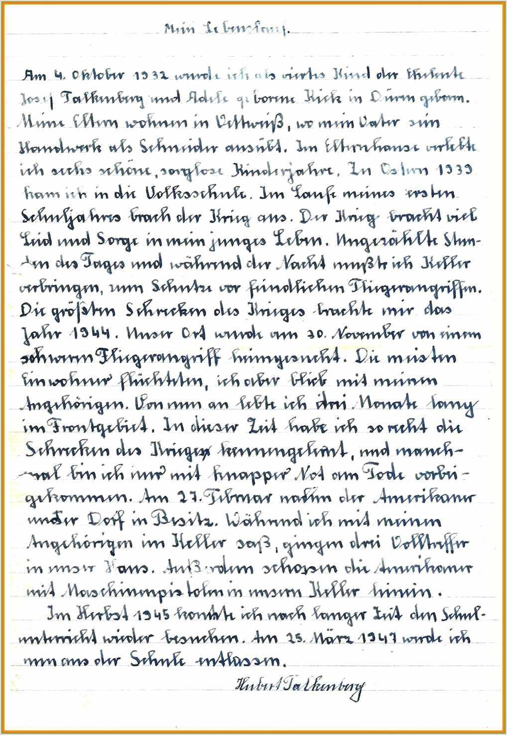 Einzigartig Ausformulierter Lebenslauf Briefprobe Briefformat