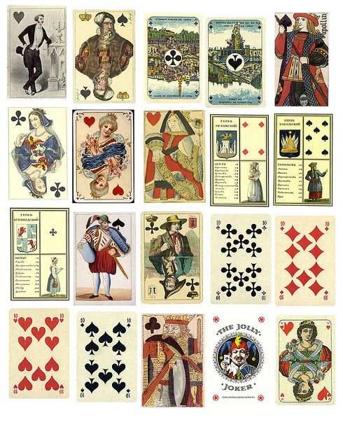 Free Collage Sheets Vintage Karten Spielkarten Kartenideen