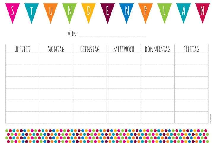 Stundenplan Vorlage Grundschule