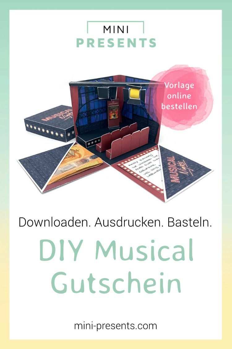 Musical Gutschein Explosionsbox Als Geschenk Zum Selber Basteln