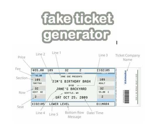 Fake Ticket Generator Create Your Very Own Novelty Concert
