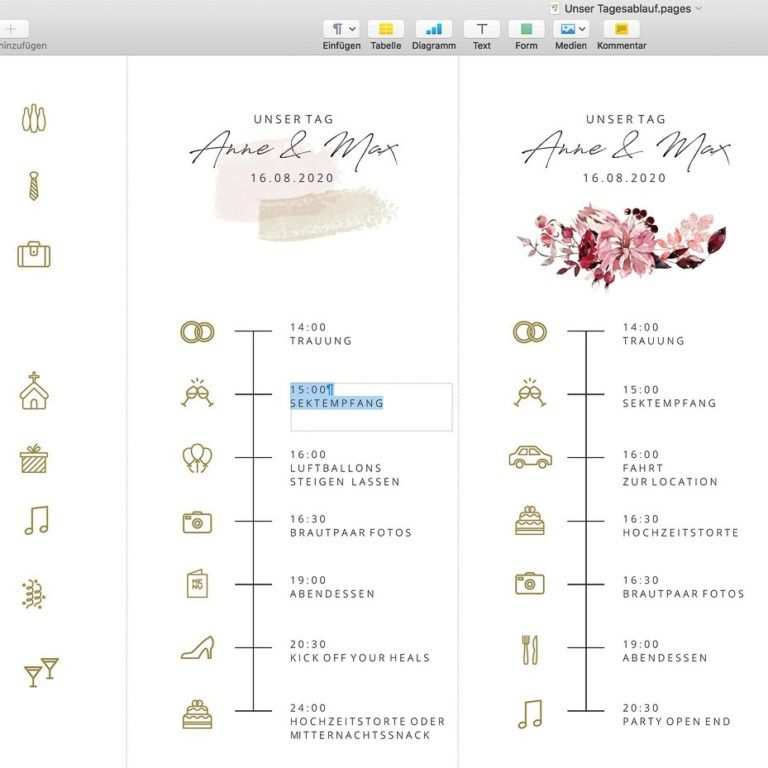 Timeline Hochzeit Icons Symbole Und Vorlage Zum Download