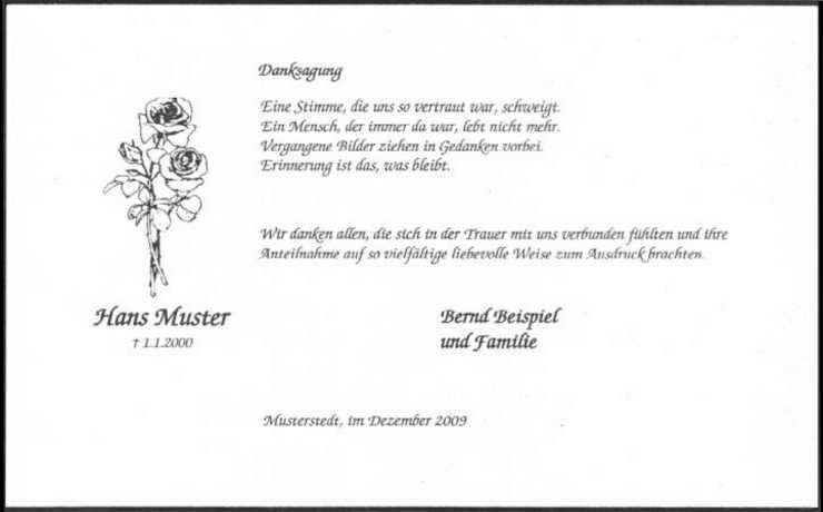 Danksagungskarte Edel Weiss Rose Klassischer Trauerrand