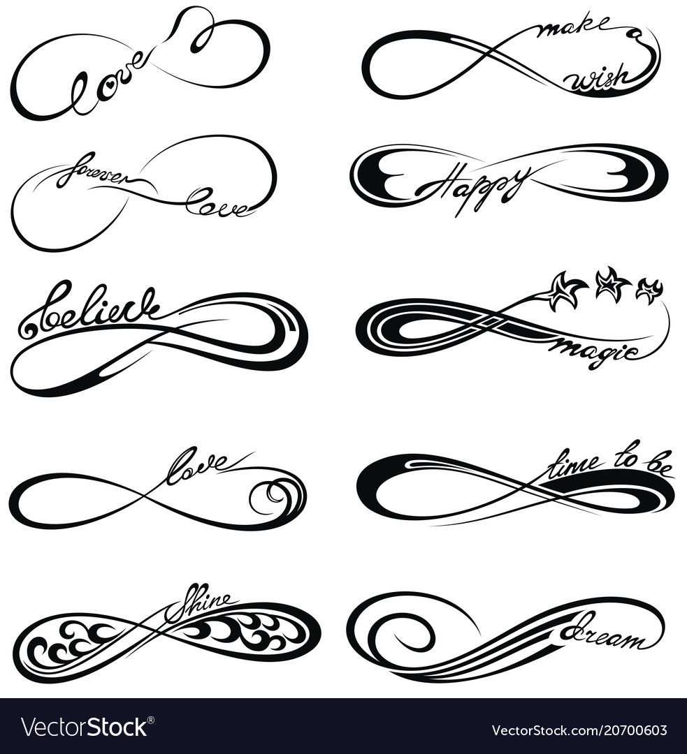Infinity Symbols With Words For Tattoo Vector Image On Tattoo