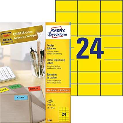 Avery Zweckform 3474 Universal Etiketten 70 X 37 Mm Weiss