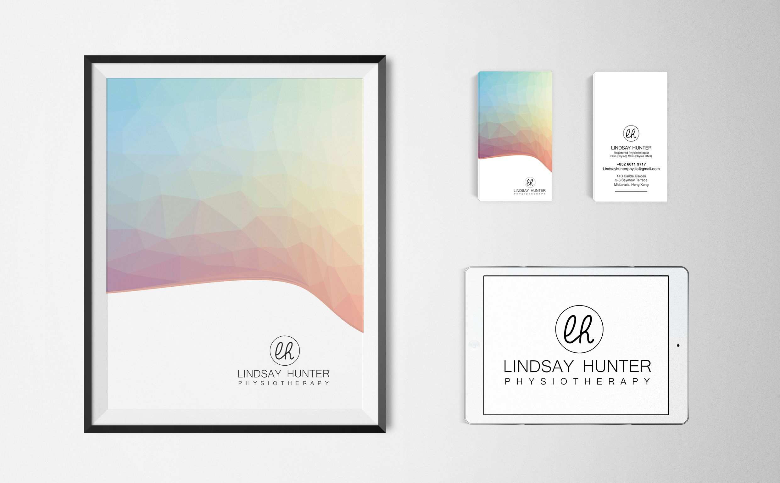 Lindsay Hunter Physiotherapy Poster Business Card And Logo